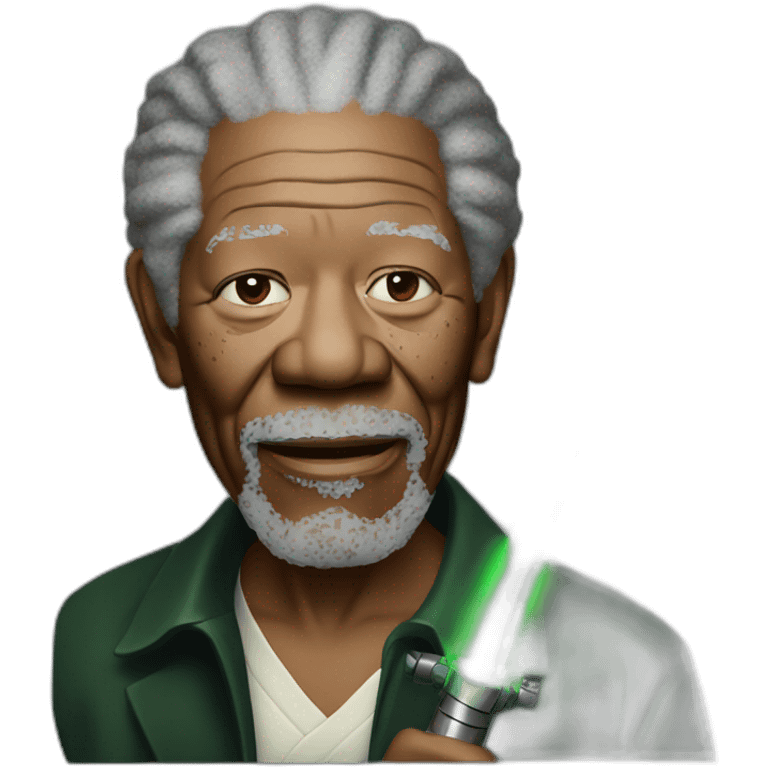 morgan freeman with green Lightsaber emoji