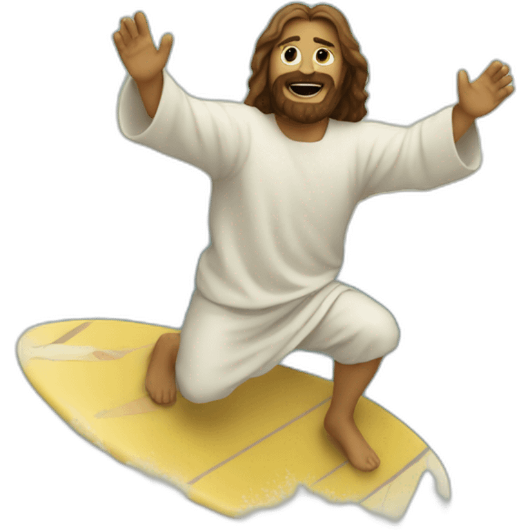 Jesus surfing emoji