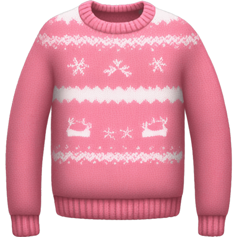 realistic pink christmas sweater with white accents  emoji