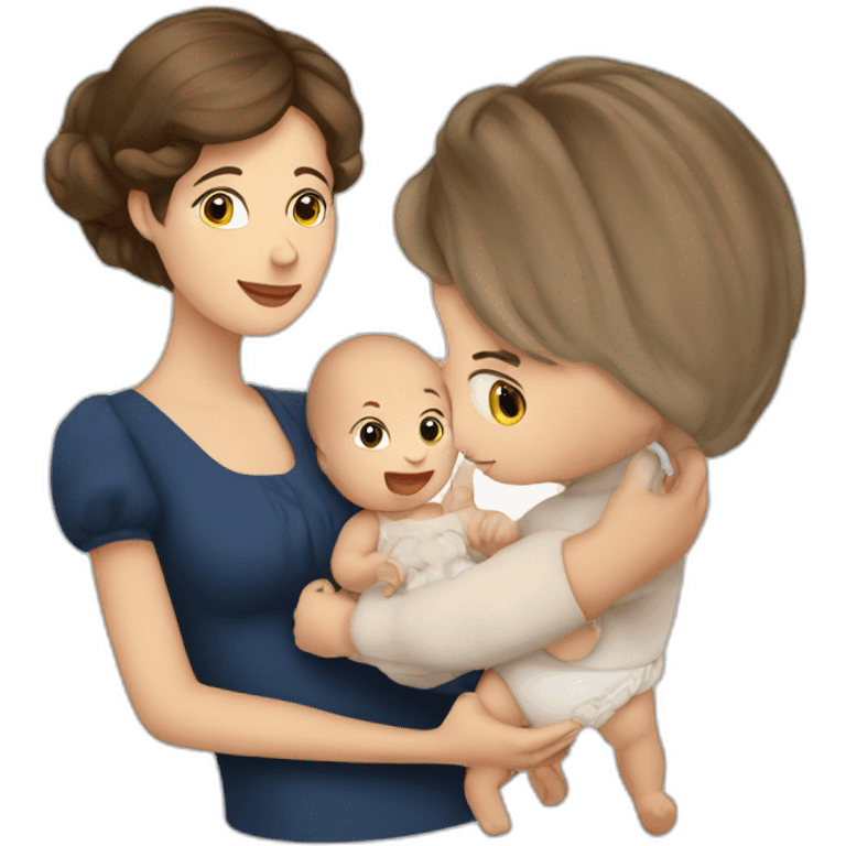 Femme française et son bébé emoji