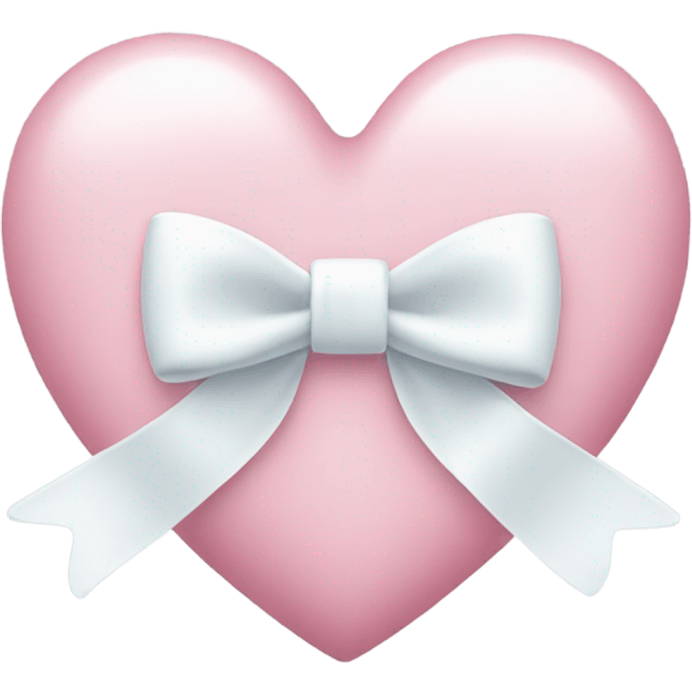 Pastel pink heart with white bow emoji