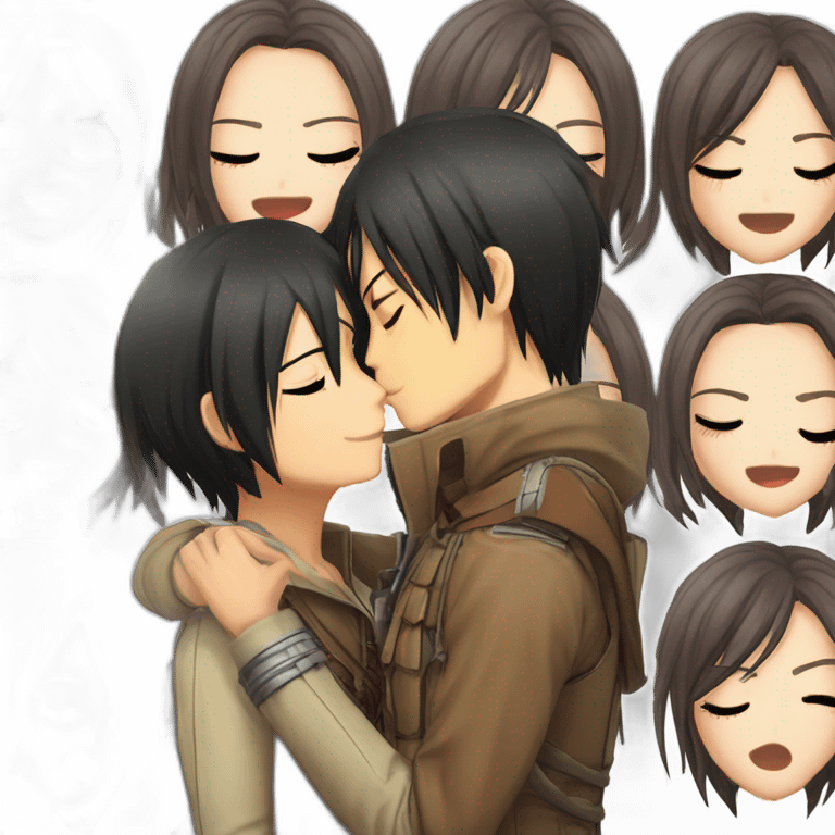 mikasa ackerman kiss Eren Jaeger emoji