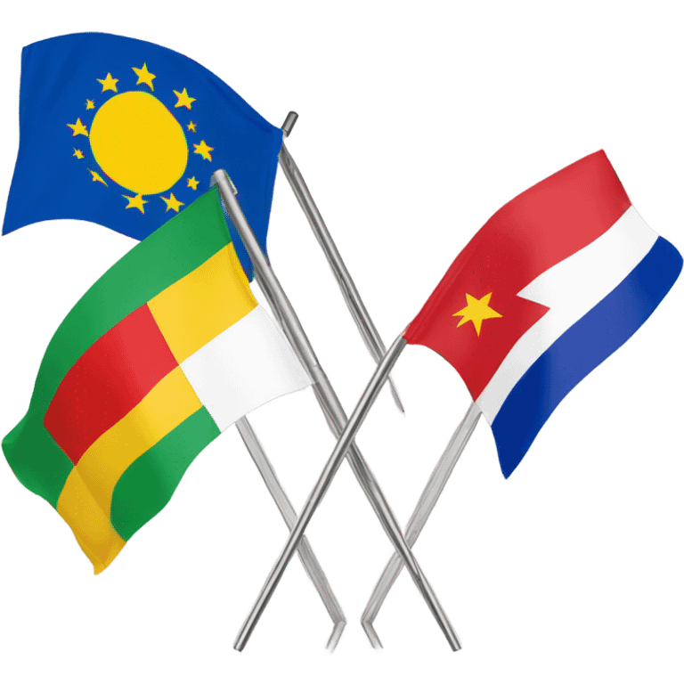 Kurdistan flag and europe flag emoji