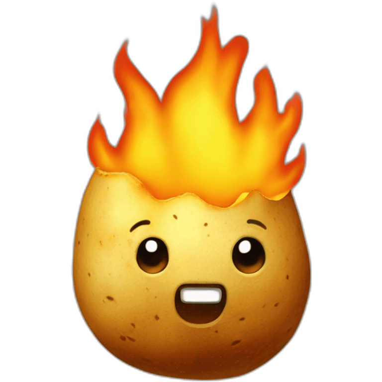 A potato on fire emoji