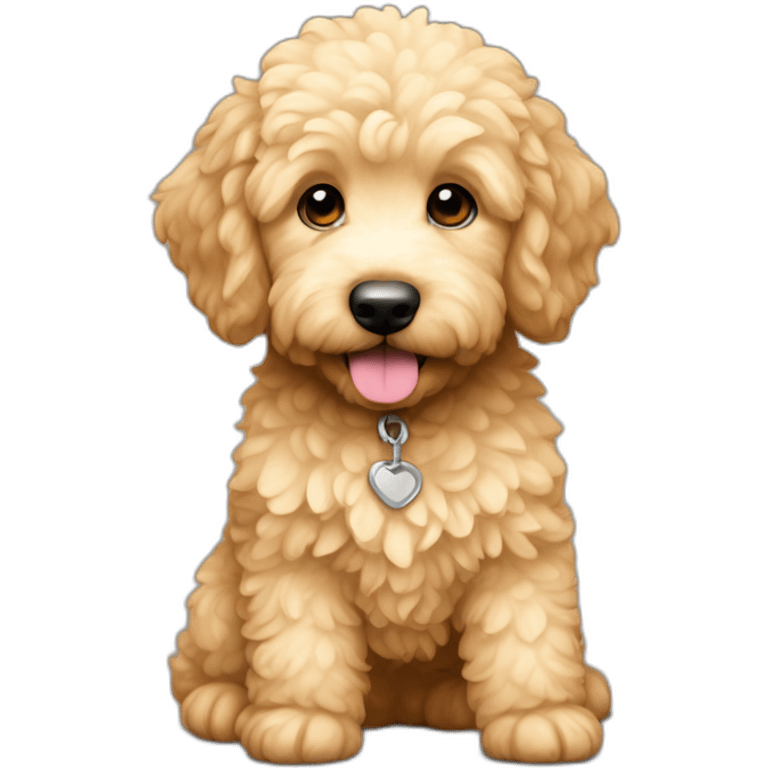 Light-colored Mini golden doodle emoji