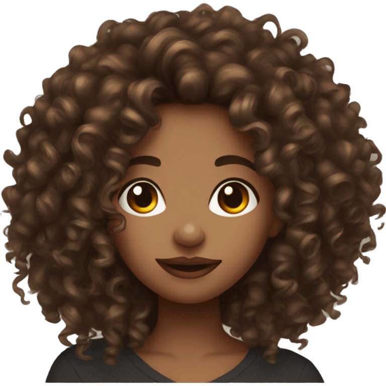 brown curly hair girl with septum piercing  emoji