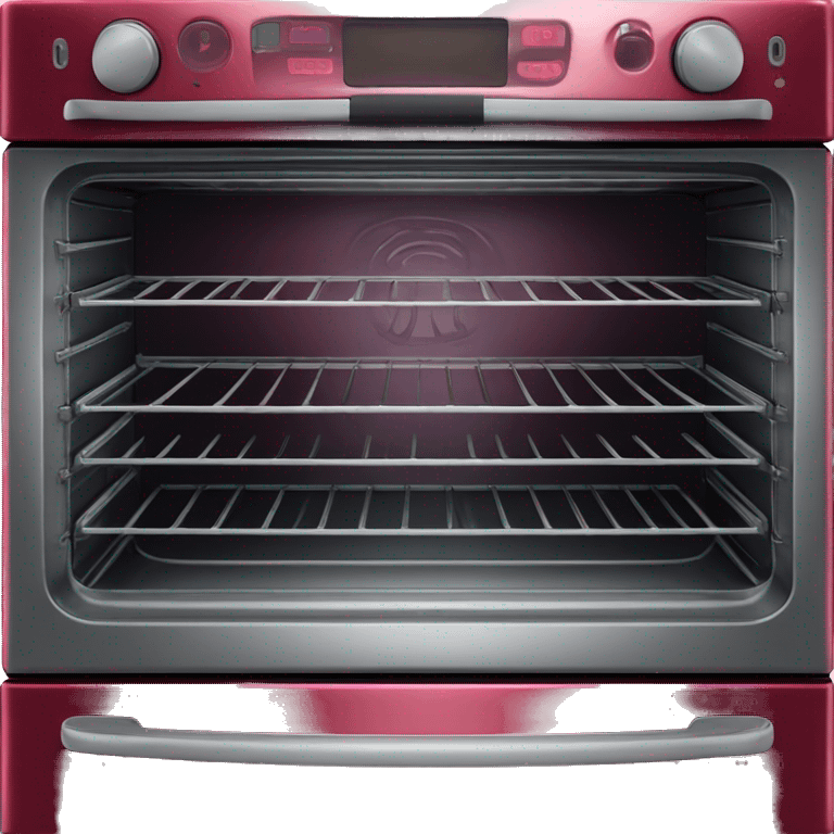 Realistic metallic raspberry red oven isolated.  emoji