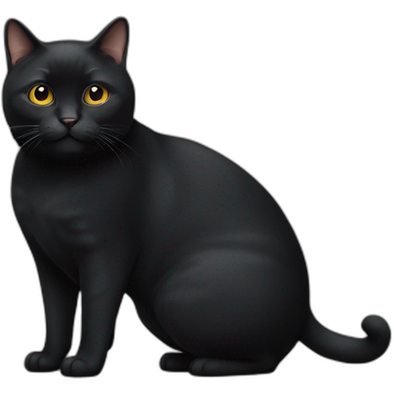 obese-black-cat-standing emoji