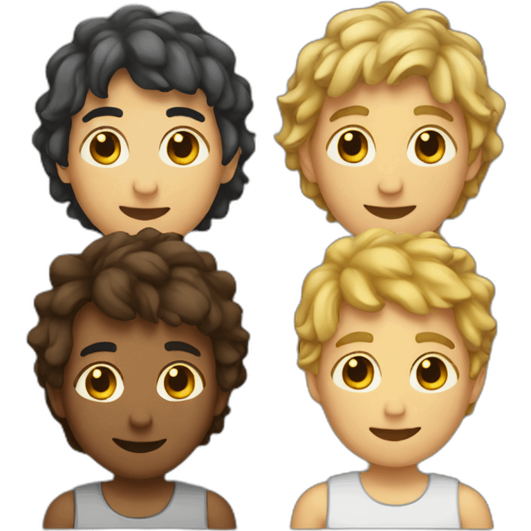 4 boys around a people emoji