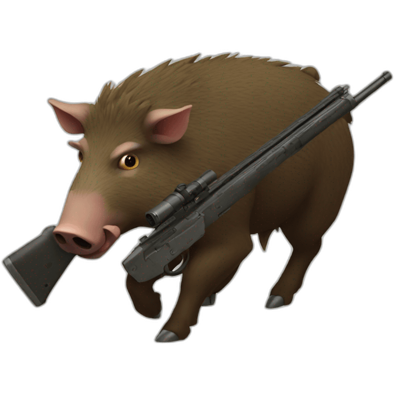 boar with gun emoji