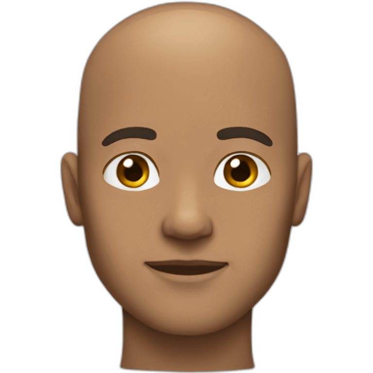 Guy bald light brown skin  emoji