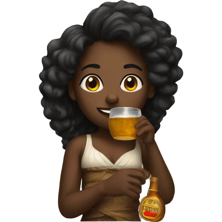 black girl drinking rum  emoji