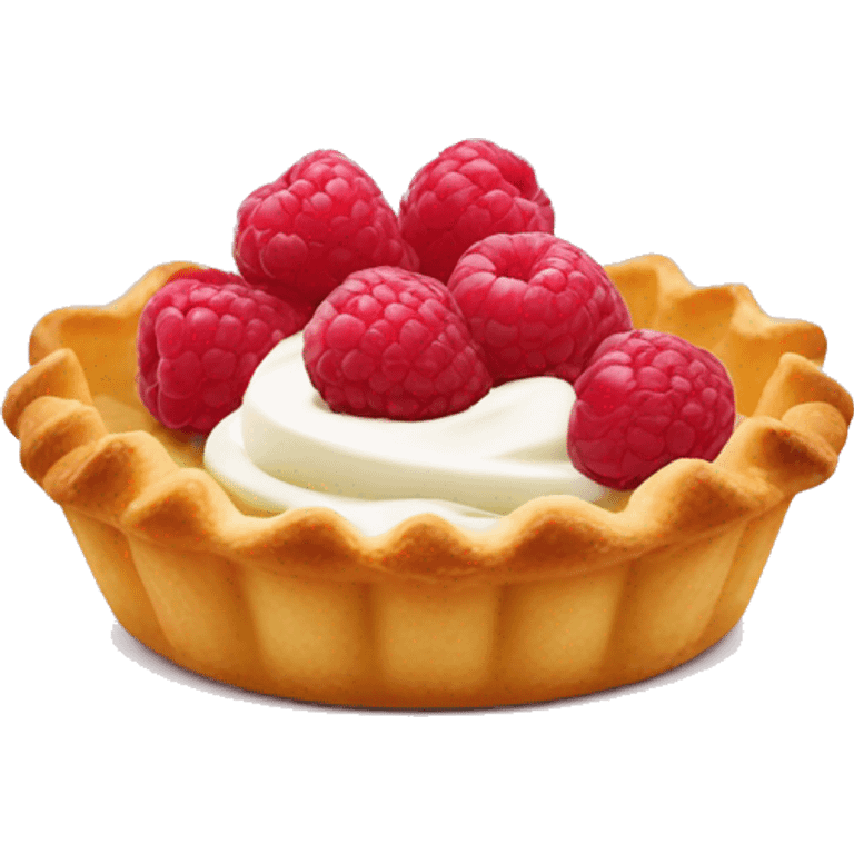 tartlet with cream and raspberries emoji