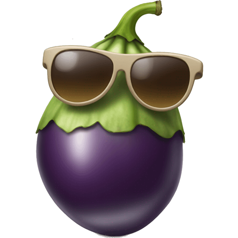 Eggplant with sunglasses emoji