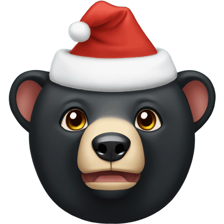 Sun bear wearing a santa hat emoji