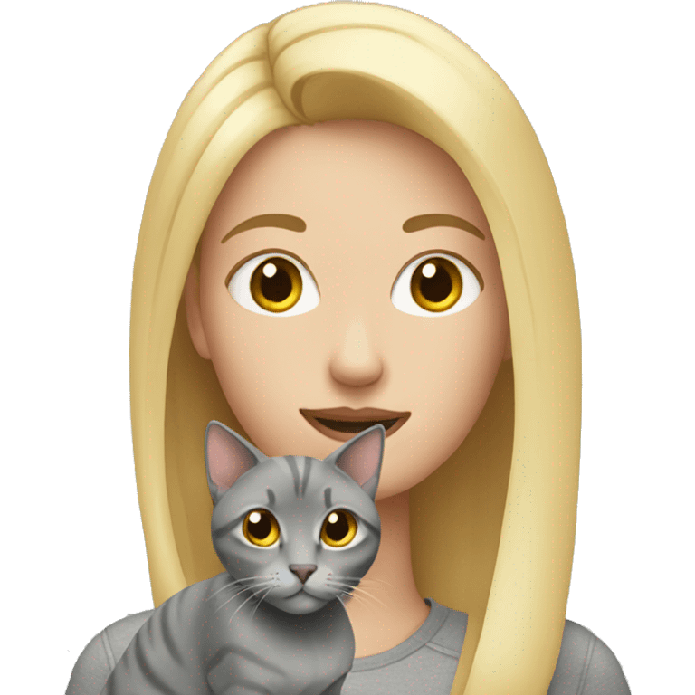 blonde with gray cat emoji