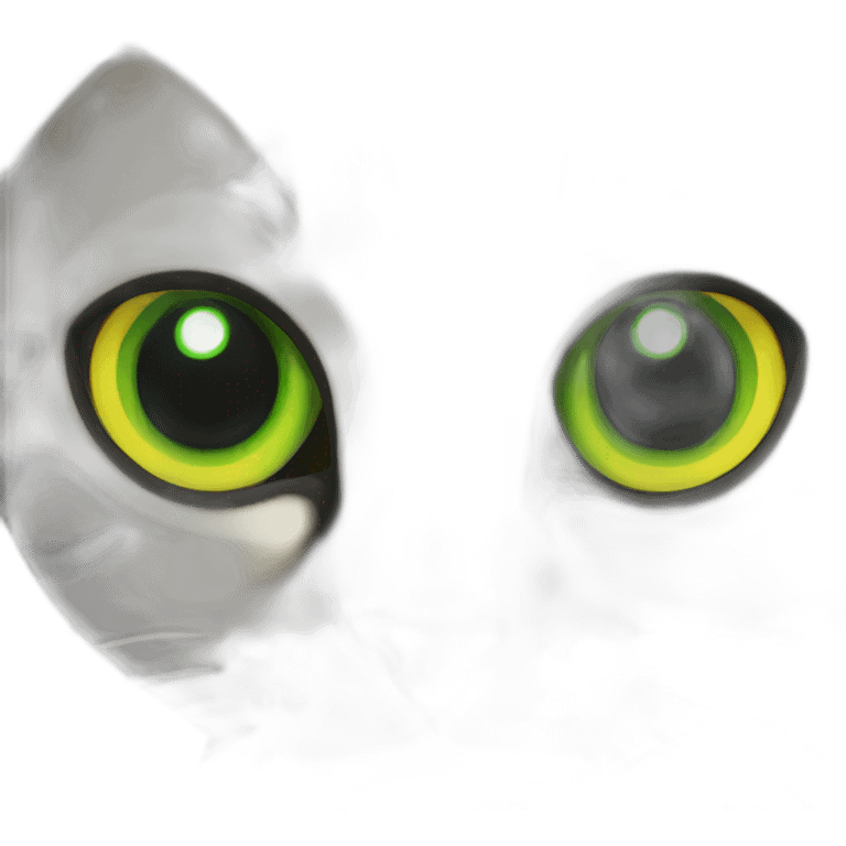 Cat black green lemon eyes emoji