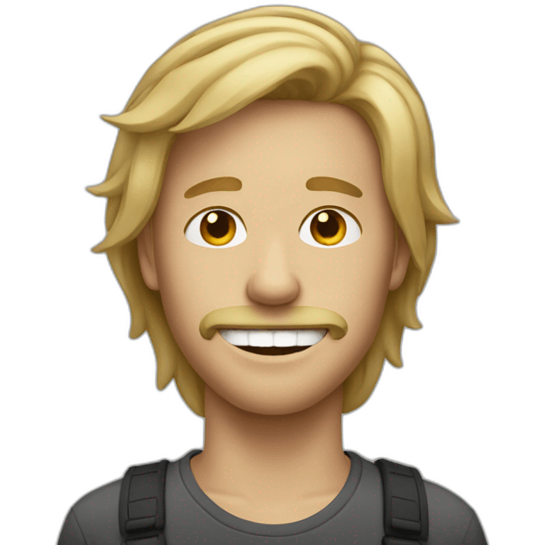 Dark Blonde hair guy with joint in mouth emoji