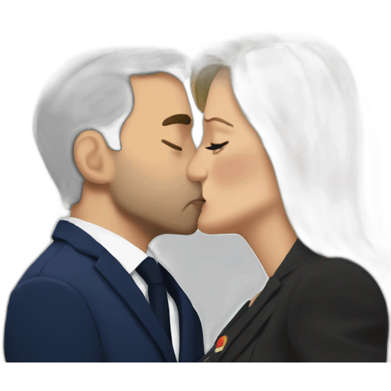 Macron kiss marine lepen emoji