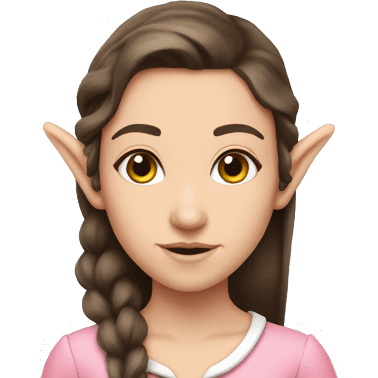 Elf brunette pink bow arrows emoji