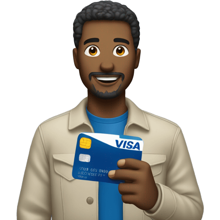 man using visa debit card  emoji