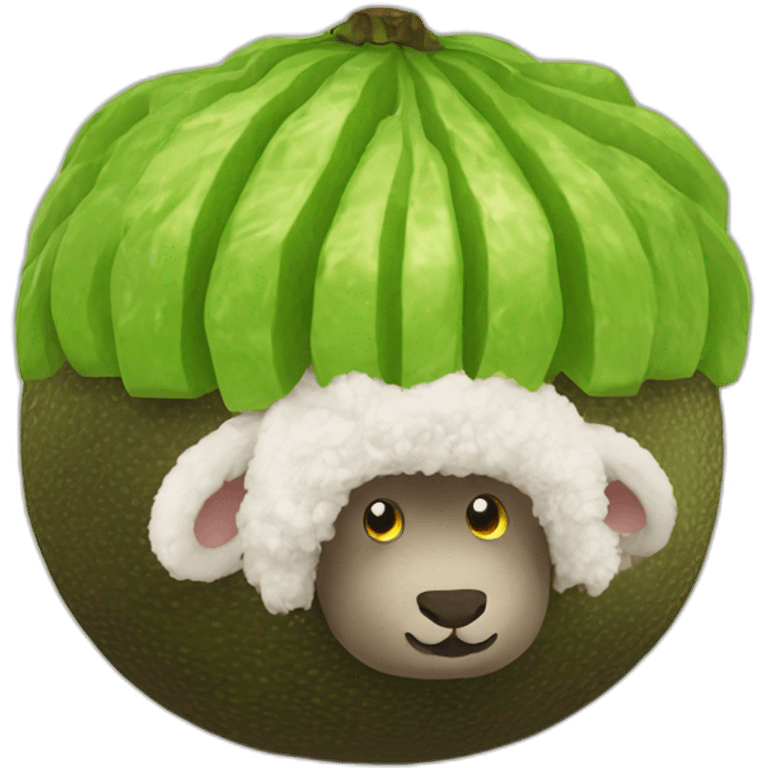 Mouton sur un avocat emoji