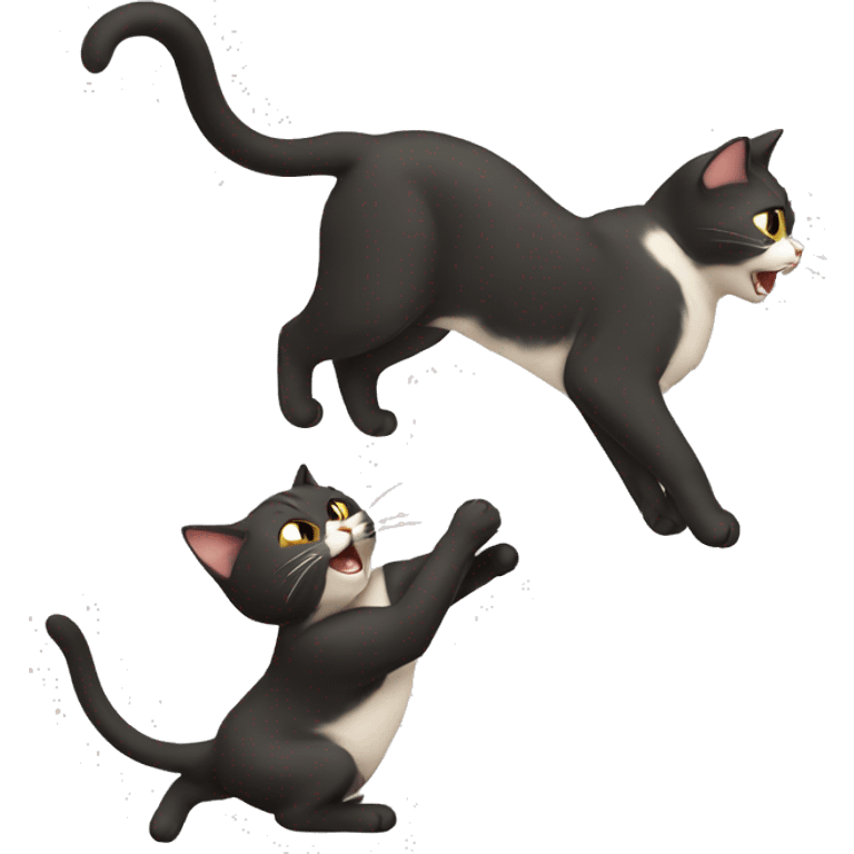 A cat fighting a cat emoji