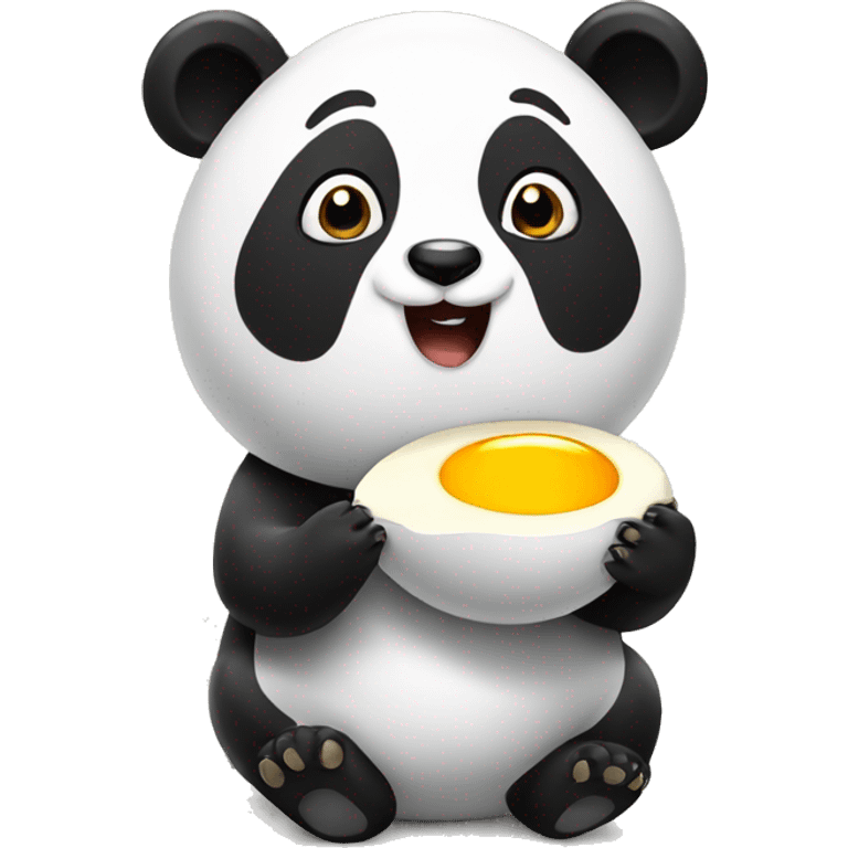 Panda eat egg emoji