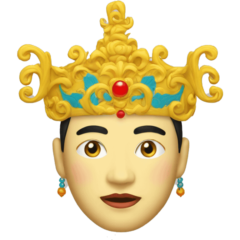 Yellow Peking Opera Head Crown emoji