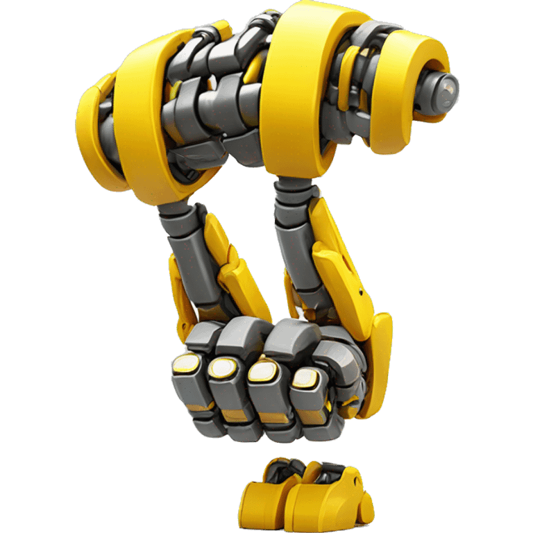 Flexing yellow robotic bicep and forearm with shocks and circuits emoji