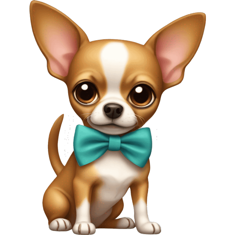 Chihuahua brown with a bow emoji