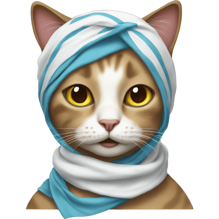 Cat wearing a headscarf emoji