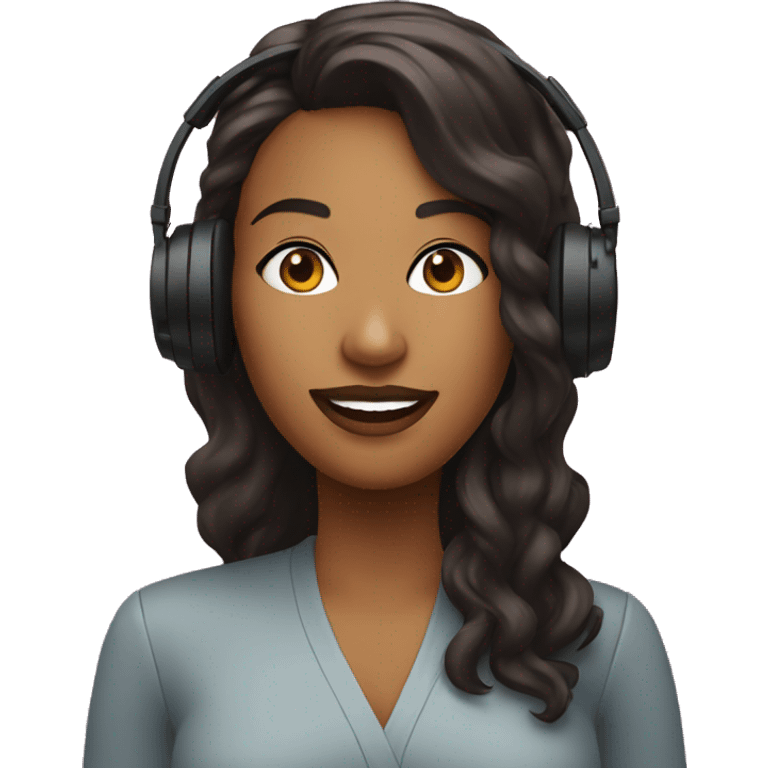 woman podcaster interview for radio podcast emoji