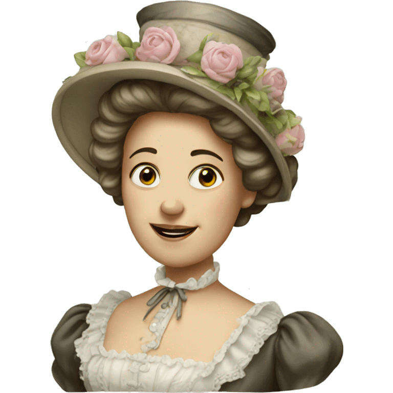 Victorian lady with soap emoji