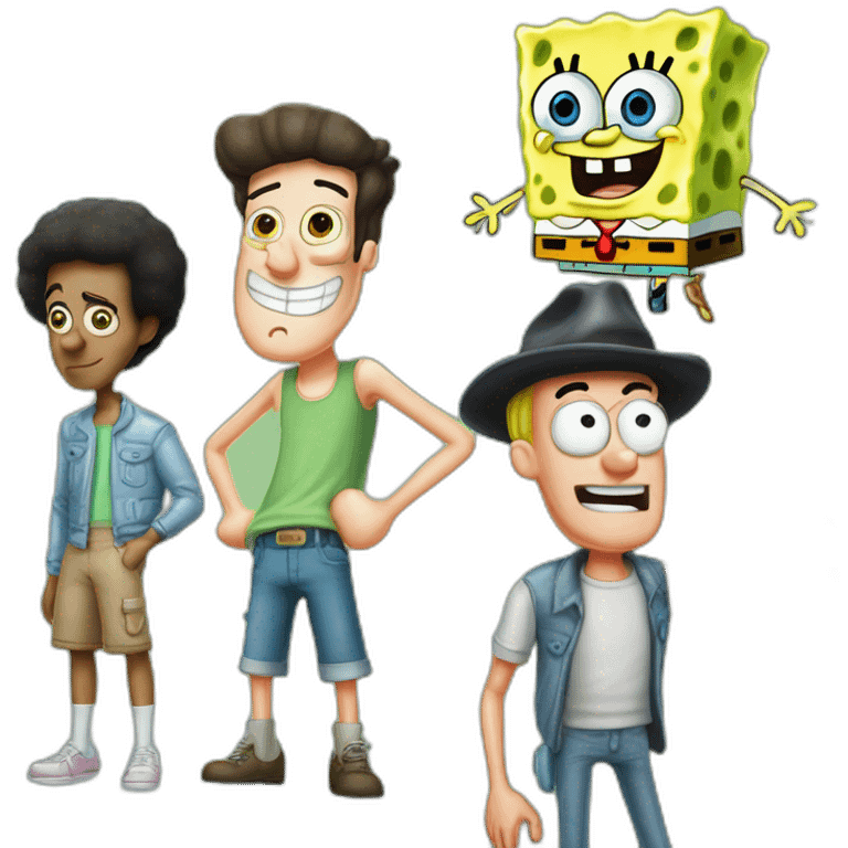 Spongebob patrick squidward sandy Larry Pearl emoji