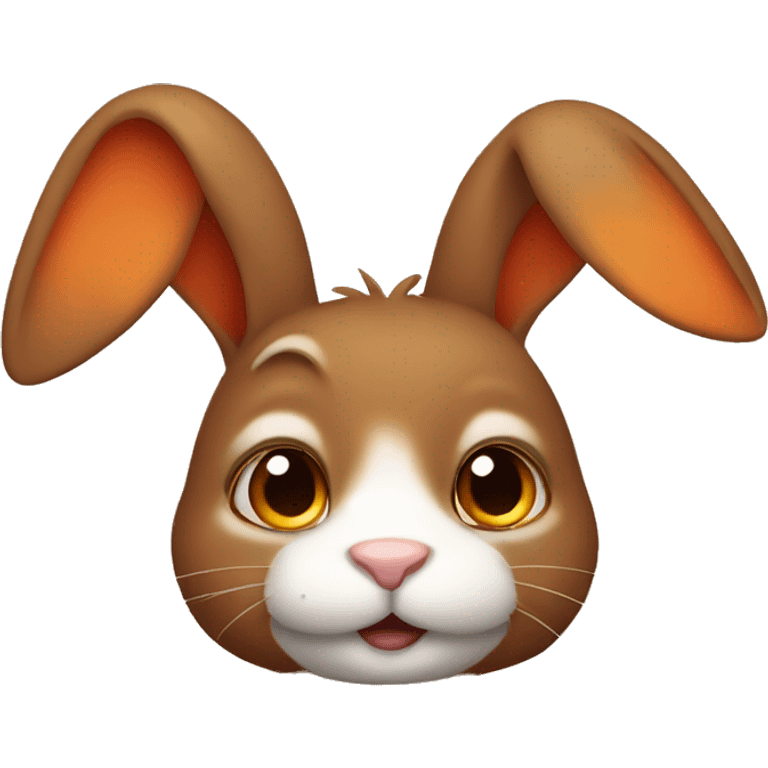 Brown and orange rabbit emoji