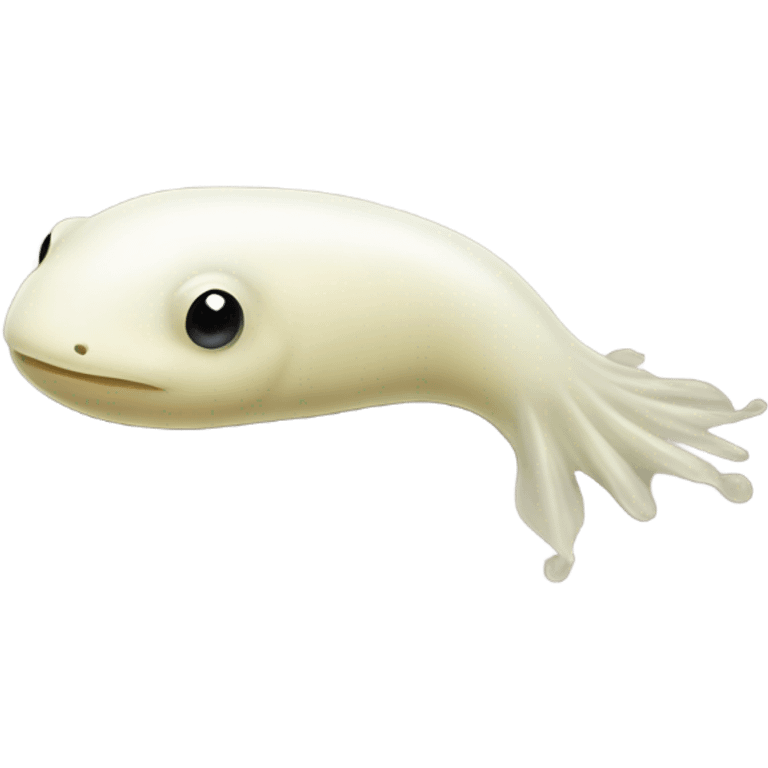 White fat tadpole with no limbs and long skinny tail emoji