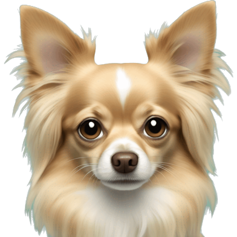 turquoise long-haired chihuahua face emoji