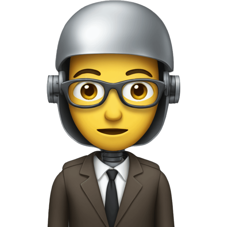 journalist with robot head emoji