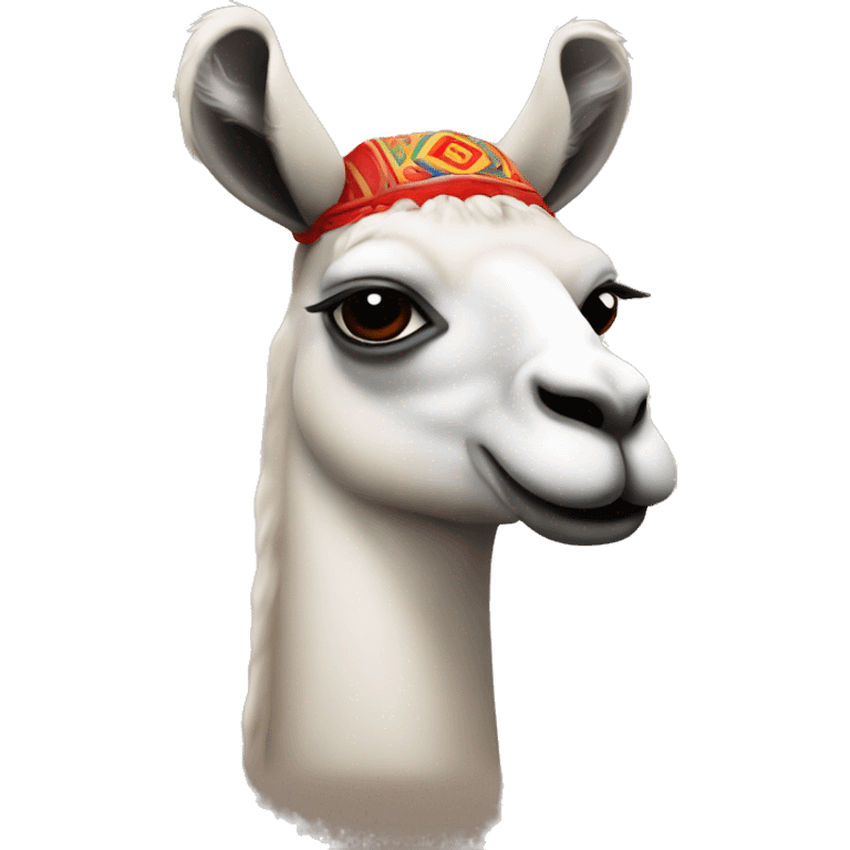 lama with red ha emoji