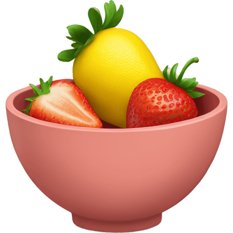 Strawberry and lemon in a bowl emoji