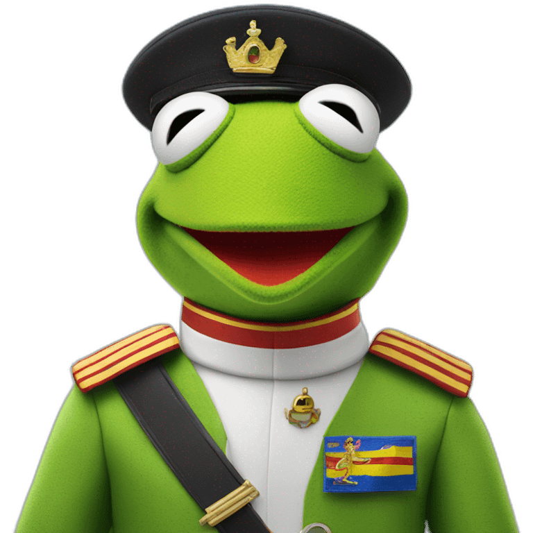 kermit as airline pilot with spanish flag in the backgrouns emoji