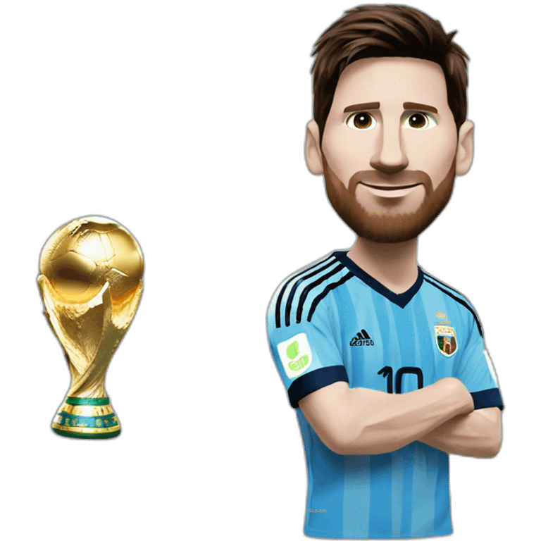 Lionel Messi with world cup emoji