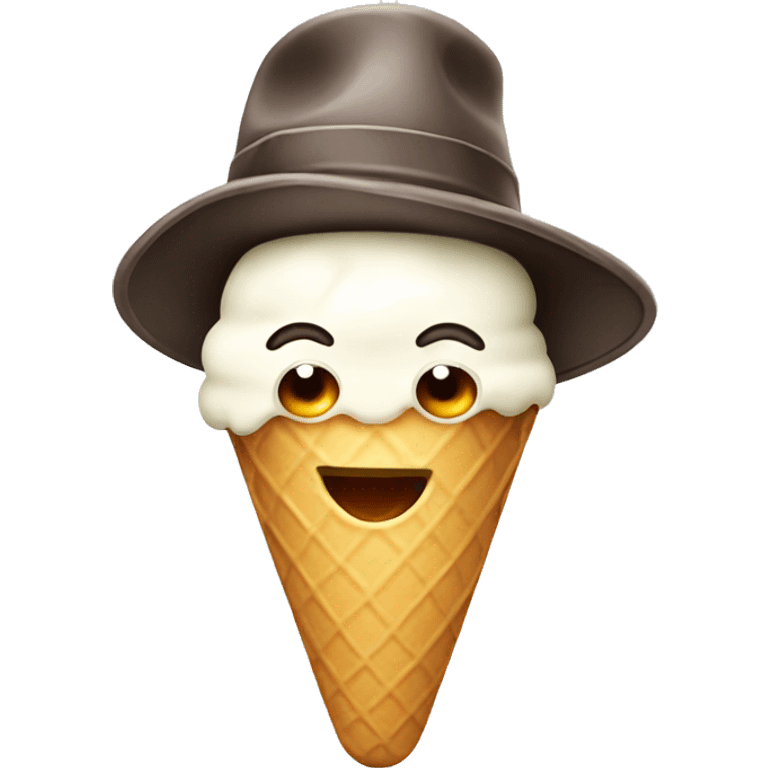 ice cream with a hat emoji