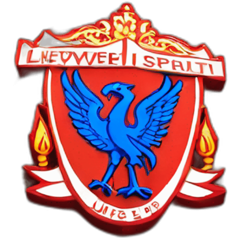 Liverpool badge in Everton colours emoji