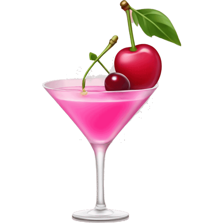 Pink martini with cherry  emoji