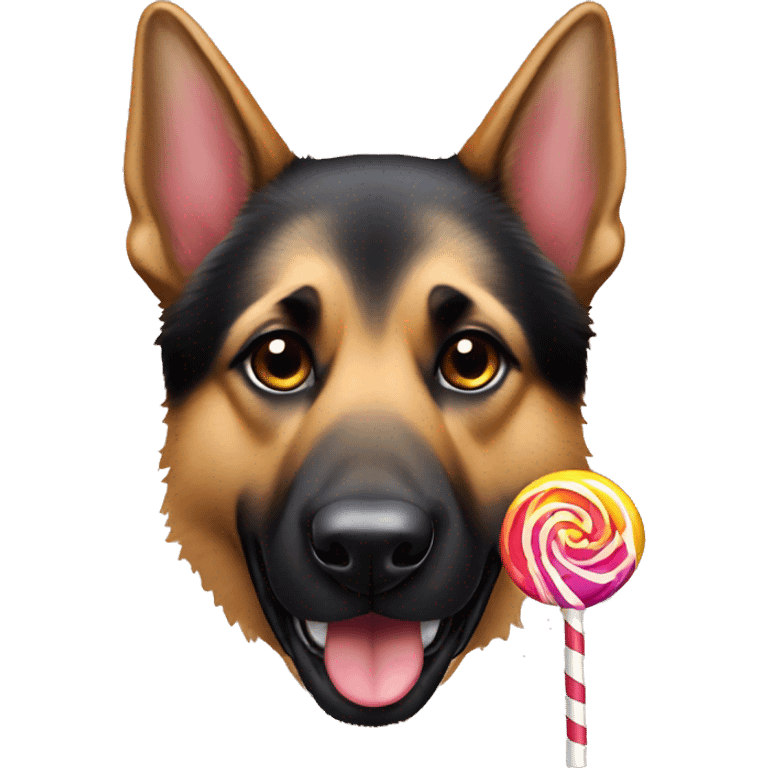 German shepherd dog and lollipop  emoji