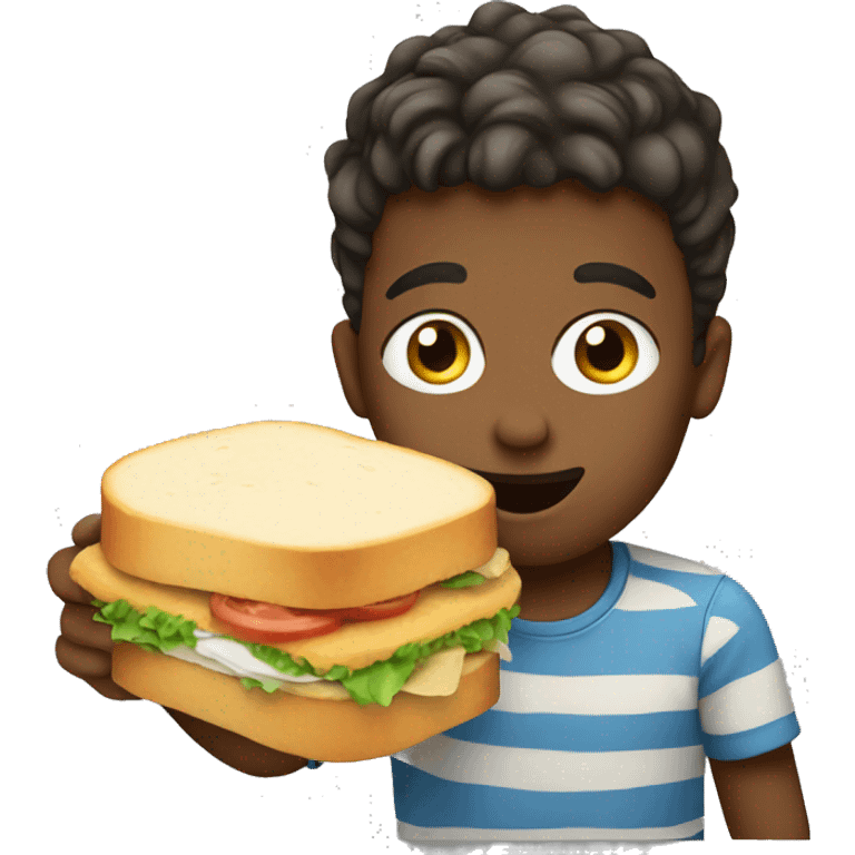 Boy eating sandwich  emoji