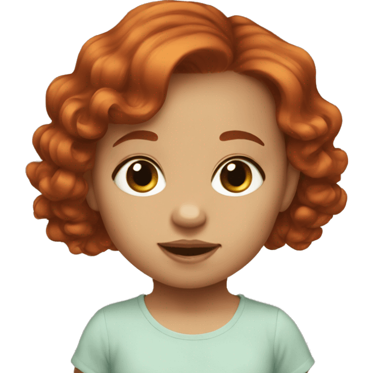 Baby girl auburn hair emoji