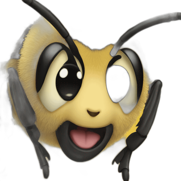 A bee with a questionable look emoji